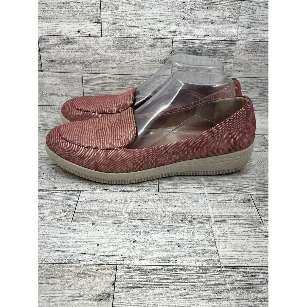 FitFlop Supercomff Women Loafers Rose Red Textured Slip On‎ Flats Size 8.5